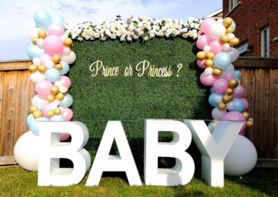 Baby Marquee Letters & Glass Table