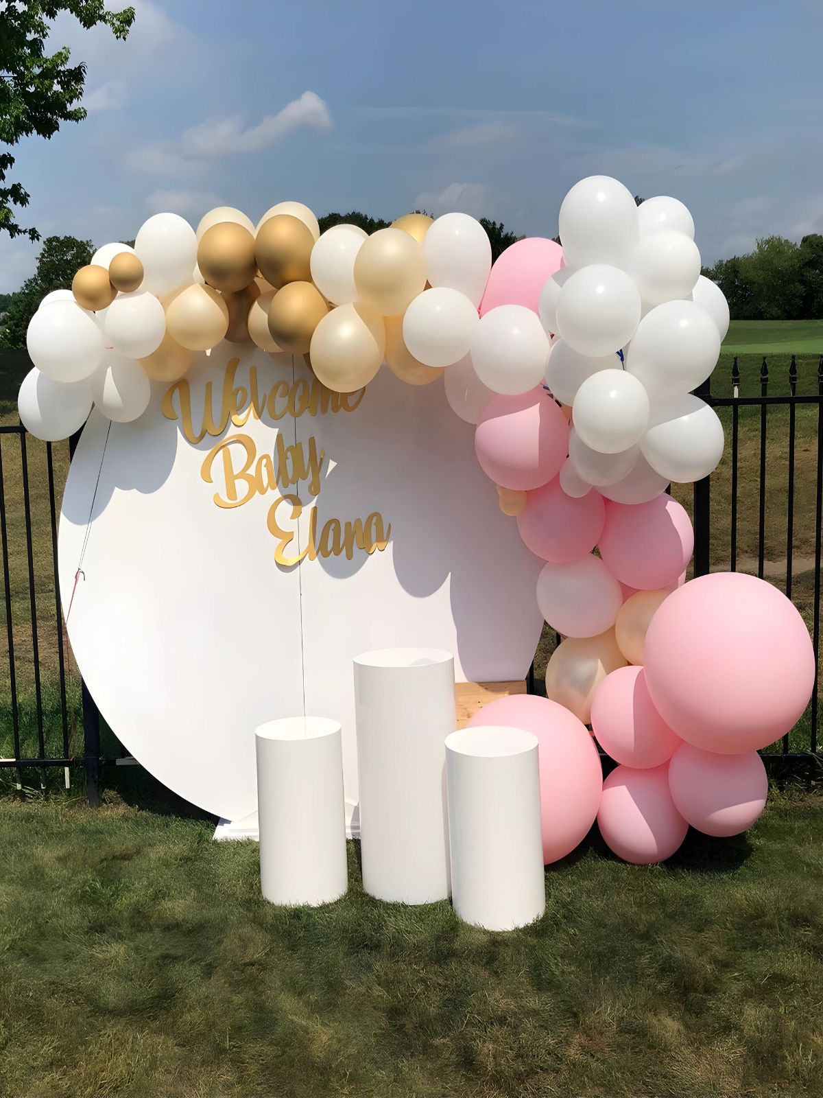 Baby Pink/Peach/White/Gold Balloon Decor