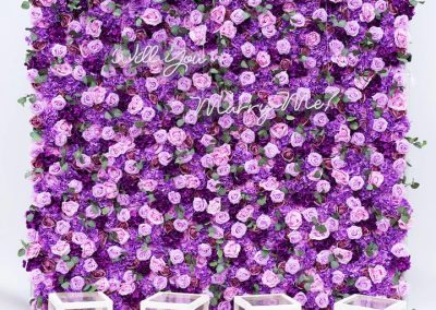 Cleveland Purple Flower Walls Backdrop Rental