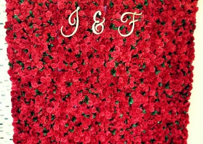 Red Rose Flower Walls Backdrop Rental
