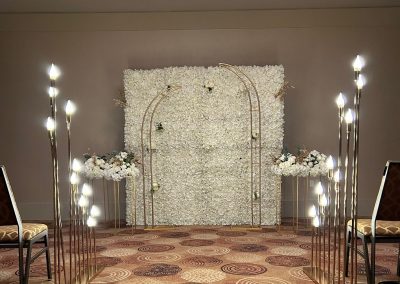 Macon White Champagne Flower Walls Rental
